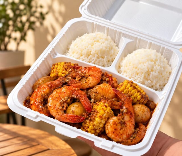 Cajun Shrimp on rice.