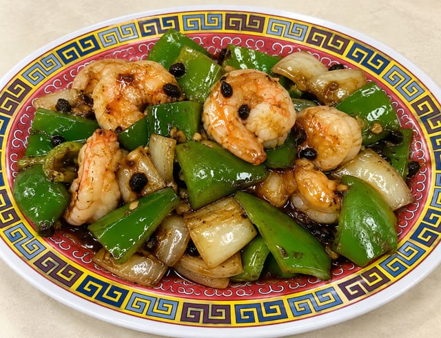 豉汁虾 59.Shrimp with Black Bean.