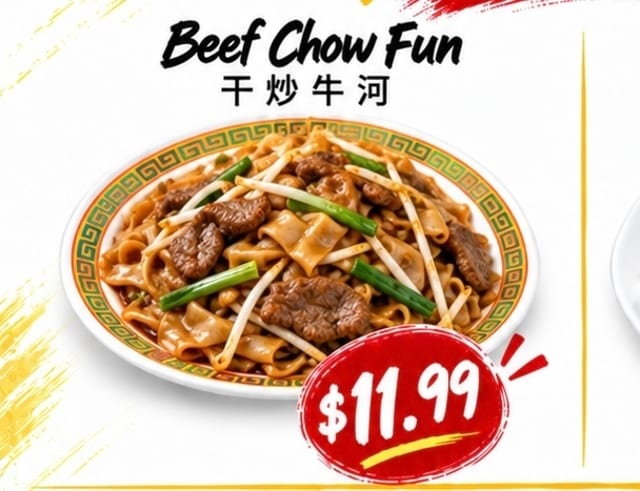 Dry Beef Chow Funn.