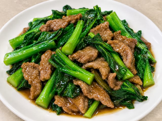 唐介牛 Chinese Broccoli pork/Beef.