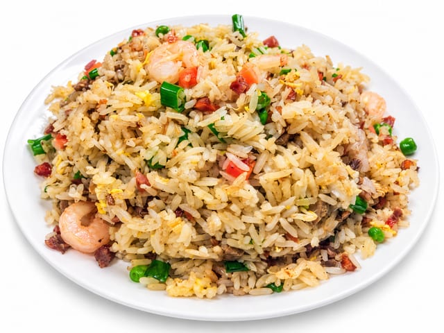 House Special fried rice( shrimp & char Siu).
