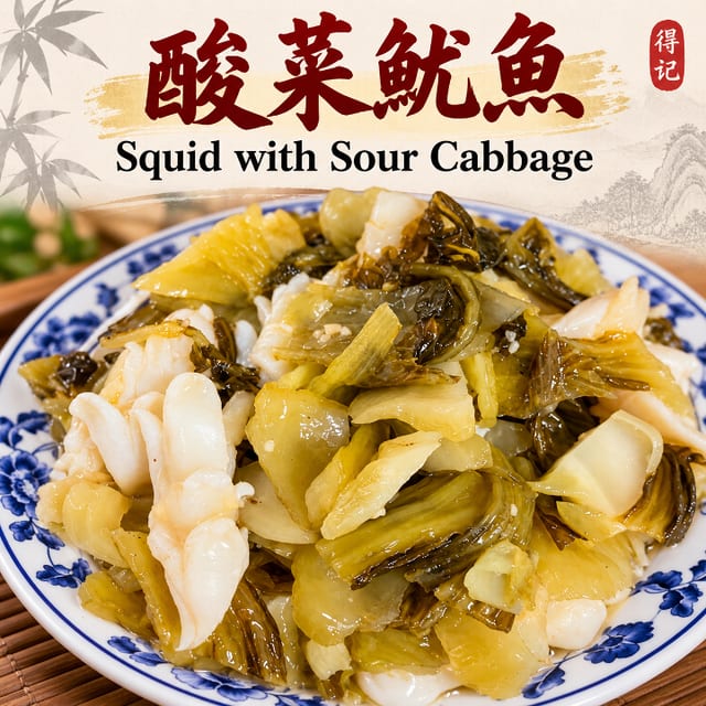 酸菜魷魚 71.Squid with Sour Cabbage.