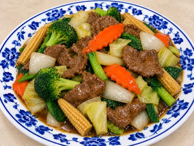瓜菜豬/牛 96.Mixed vegetables with Pork/Beef.